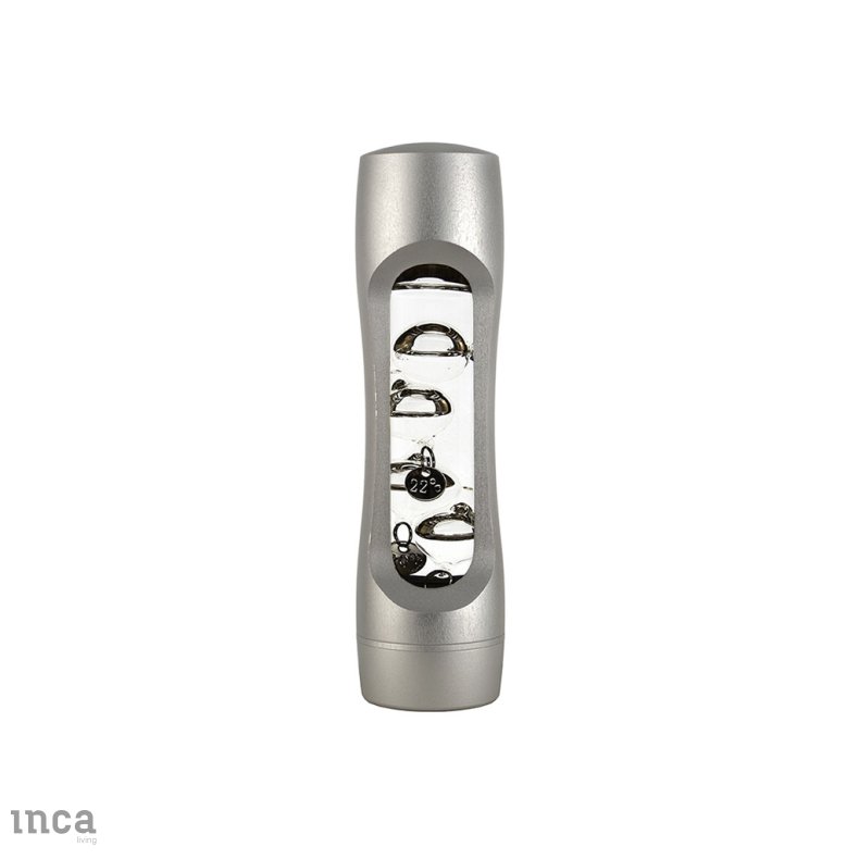 Galileo Galilei Glass Thermometer  Raw Aluminum
